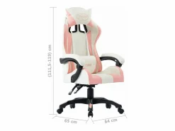 Clicnbuy Silla gaming de cuero sintético Rosa Best