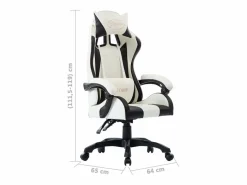 vidaxl Silla gaming de cuero sintético Negro Online