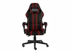 Clicnbuy Silla Gaming|Silla gaming de cuero sintético negro y tinto