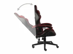 Clicnbuy Silla Gaming|Silla gaming de cuero sintético negro y tinto