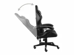 Clicnbuy Silla Gaming|Silla gaming de cuero sintético negro y