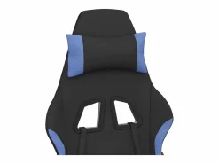 Clicnbuy Silla gaming de masaje con reposapiés tela negro y Azul Hot