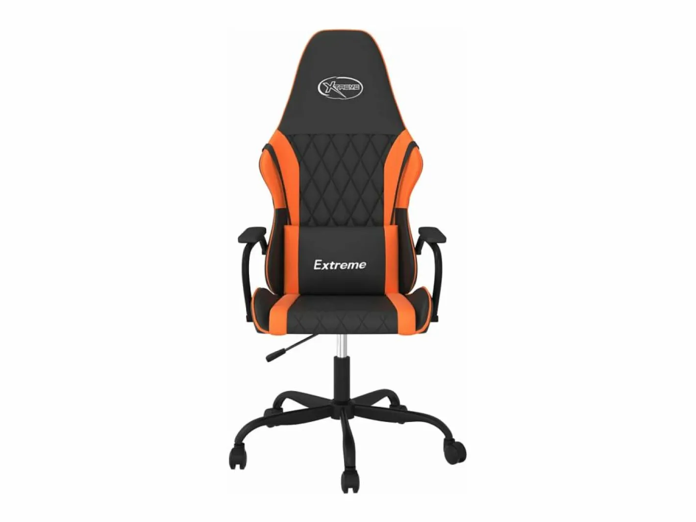 Clicnbuy Silla gaming de masaje cuero sintético y naranja Negro Best