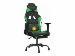 Clicnbuy Silla Gaming|Silla gaming de masaje y reposapiés cuero sintético negro