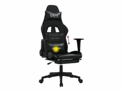 Clicnbuy Silla Gaming|Silla gaming de masaje y reposapiés cuero sintético