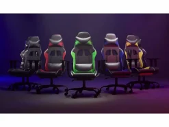 Silla gaming de masaje y reposapiés cuero sintético negro^vidaxl Clearance