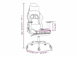 Silla gaming de masaje y reposapiés cuero sintético negro^vidaxl Clearance