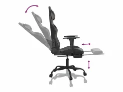 Silla gaming de masaje y reposapiés cuero sintético negro^vidaxl Clearance