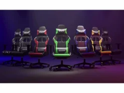 vidaxl Silla Gaming|Silla gaming de masaje y reposapiés cuero sintético negro