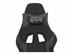 vidaxl Silla Gaming|Silla gaming de masaje y reposapiés cuero sintético negro