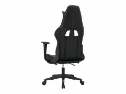 vidaxl Silla Gaming|Silla gaming de masaje y reposapiés cuero sintético negro