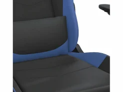 Silla gaming de masaje y reposapiés cuero sintético negro^Clicnbuy Discount