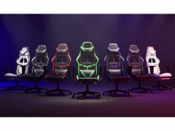 Silla gaming de masaje y reposapiés cuero sintético negro^vidaxl Discount