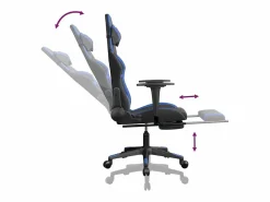 Silla gaming de masaje y reposapiés cuero sintético negro^vidaxl Discount