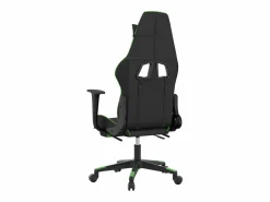 Clicnbuy Silla gaming de masaje y reposapiés cuero sintético negro Verde Online