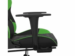 vidaxl Silla Gaming|Silla gaming de masaje y reposapiés cuero sintético negro
