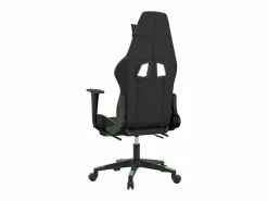 vidaxl Silla Gaming|Silla gaming de masaje y reposapiés cuero sintético negro