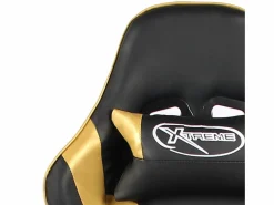 vidaxl Silla Gaming|Silla gaming giratoria con reposapiés PVC