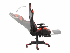 Clicnbuy Silla Gaming|Silla gaming giratoria con reposapiés PVC