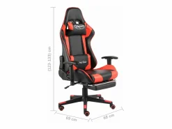 Clicnbuy Silla Gaming|Silla gaming giratoria con reposapiés PVC