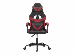 Silla gaming giratoria cuero sintético negro y vino tinto^Clicnbuy Online