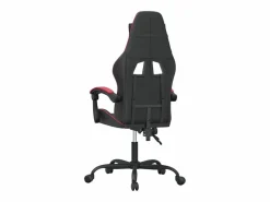Silla gaming giratoria cuero sintético negro y vino tinto^Clicnbuy Online
