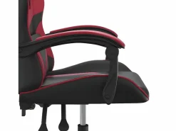 Silla gaming giratoria cuero sintético negro y vino tinto^Clicnbuy Online
