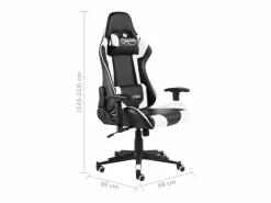 vidaxl Silla gaming giratoria PVC Blanco Best