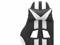 Clicnbuy Silla gaming giratoria reposapiés cuero sintético negro Blanco Outlet
