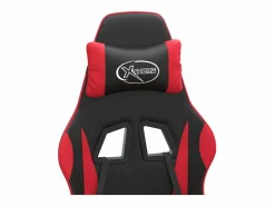 Clicnbuy Silla gaming giratoria y reposapiés cuero sintético negro Rojo Best
