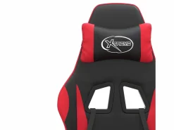 Clicnbuy Silla gaming giratoria y reposapiés cuero sintético negro Rojo Best
