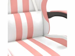 Silla gaming giratoria y reposapiés cuero sintético blanco^Clicnbuy Clearance