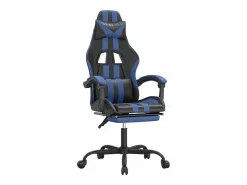 Clicnbuy Silla Gaming|Silla gaming giratoria y reposapiés cuero sintético negro