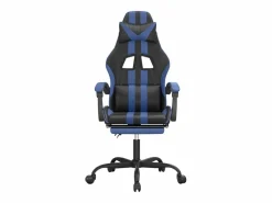 Clicnbuy Silla Gaming|Silla gaming giratoria y reposapiés cuero sintético negro