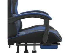 Clicnbuy Silla Gaming|Silla gaming giratoria y reposapiés cuero sintético negro