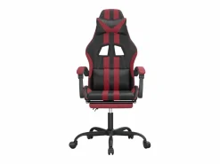 Clicnbuy Silla gaming giratoria y reposapiés cuero sintético Rojo Online