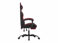 Clicnbuy Silla gaming giratoria y reposapiés cuero sintético Rojo Online