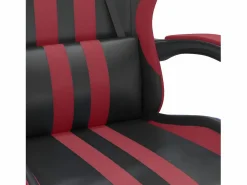 Clicnbuy Silla gaming giratoria y reposapiés cuero sintético Rojo Online