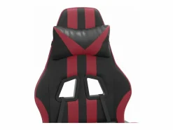 Clicnbuy Silla gaming giratoria y reposapiés cuero sintético Rojo Online