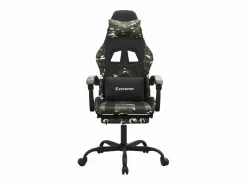 Clicnbuy Silla gaming giratoria y reposapiés cuero sintético Verde Online