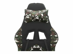 Clicnbuy Silla gaming giratoria y reposapiés cuero sintético Verde Online