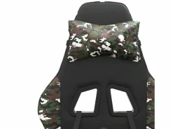 Clicnbuy Silla gaming giratoria y reposapiés cuero sintético Verde Online