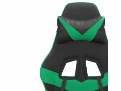 Silla gaming giratoria y reposapiés cuero sintético negro^Clicnbuy Hot