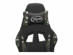 Clicnbuy Silla gaming giratoria y reposapiés cuero sintético Verde Online