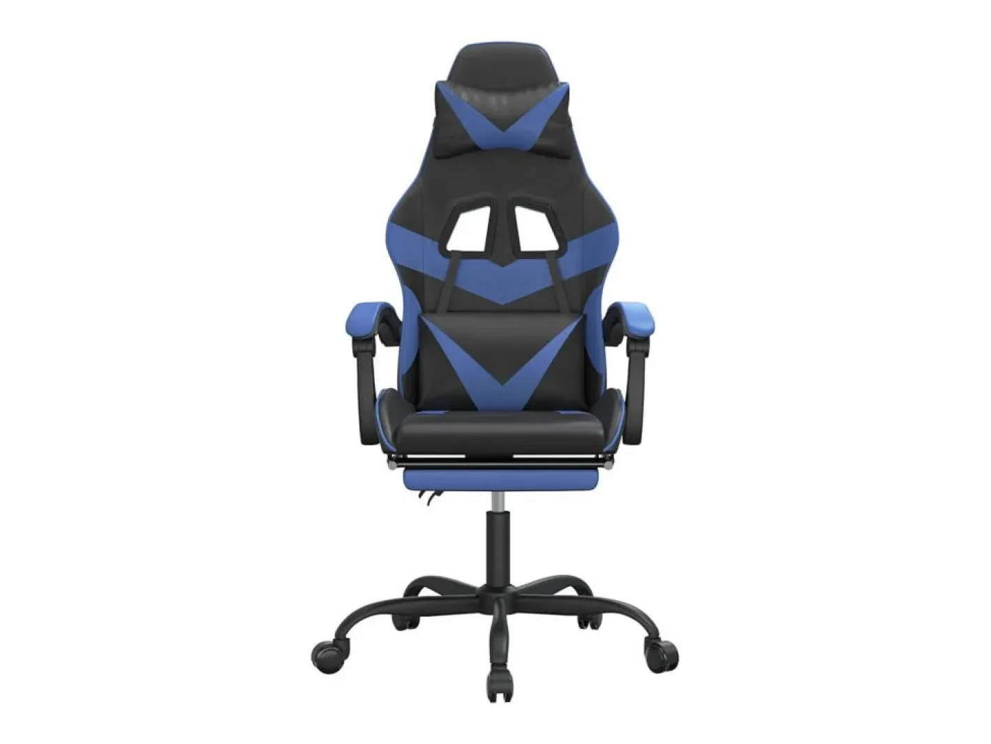 Clicnbuy Silla Gaming|Silla gaming giratoria y reposapiés cuero sintético negro