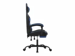 Clicnbuy Silla Gaming|Silla gaming giratoria y reposapiés cuero sintético negro