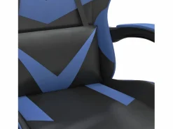 Clicnbuy Silla Gaming|Silla gaming giratoria y reposapiés cuero sintético negro