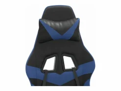 Clicnbuy Silla Gaming|Silla gaming giratoria y reposapiés cuero sintético negro