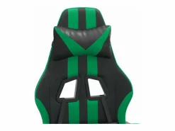 Clicnbuy Silla gaming giratoria y reposapiés cuero sintético negro Verde New