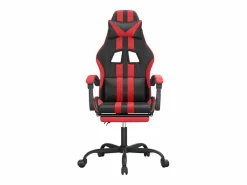 Clicnbuy Silla gaming giratoria y reposapiés cuero sintético negro Rojo New